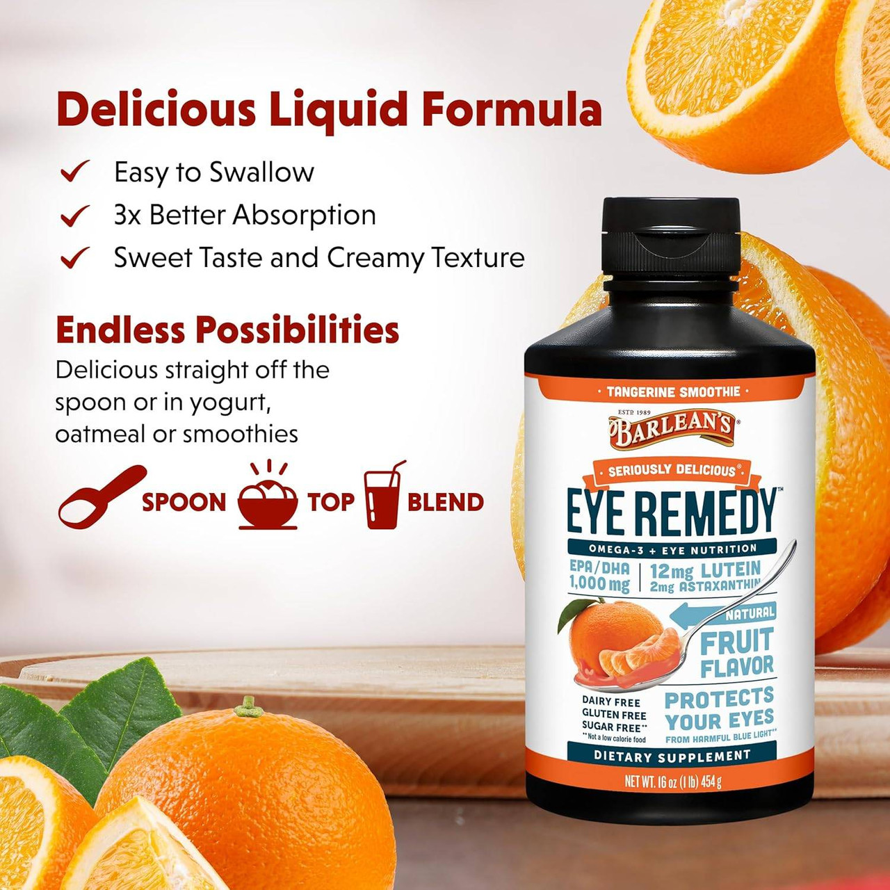 Barleans Organic Oils Eye Remedy Tangerine Swirl - 454 Grams